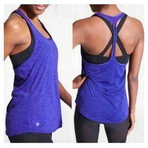 Athleta Box Jump Deep Purple Tank with Built In Sports Bra Size Small